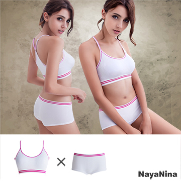 (Naya Nina) Naya Nina] [ชุดชั้นในกีฬาออกกำลังกายระดับปานกลางโดยไม่มีชุดชั้นในชุดชั้นใน (Y + หลังแบน) - สีขาว