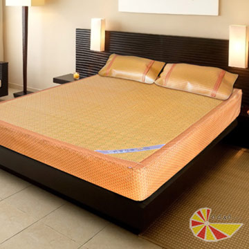 [TAITRA] (Kaile Sidi ) Thick Paper Fiber Cooling Mat for 2 Person Beds (1 Bed Cusion 2 Pillow Covers)