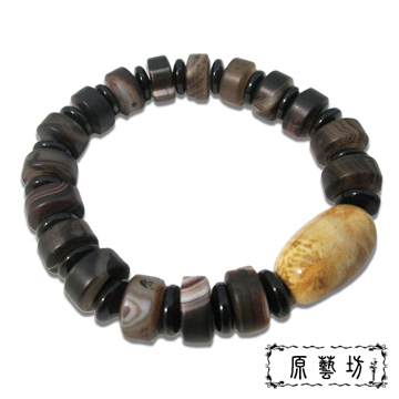 [TAITRA] [Yuanyifang] Coral Jade Dzi Bead Fortune Bracelet (Diameter 20 ~ 25 mm)