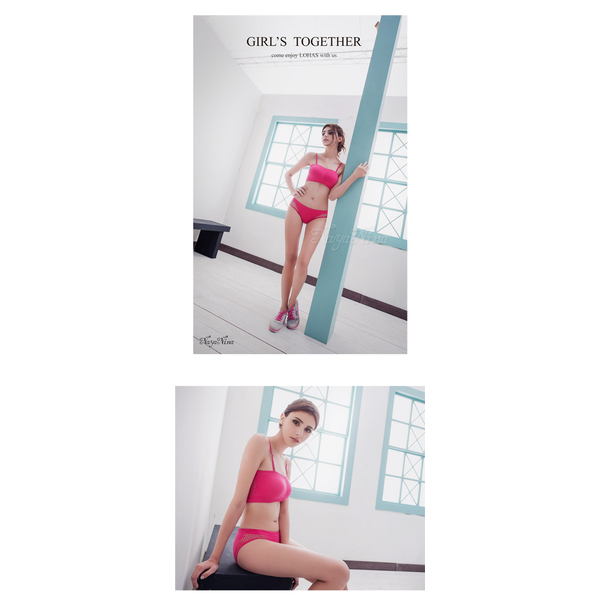 [TAITRA] [Naya Nina] Sexy Little V!Seamless Breathable Hole Low Waist Pantie S-XL (Deep Pink)