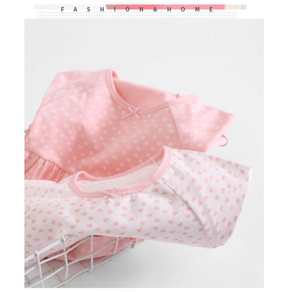 [Ubee selection] high quality sweet princess sleeve love print children's long skirt pajamas - white
