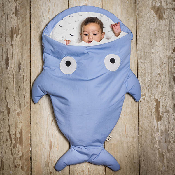 สเปน [ทำ] กัดปลาฉลาม "รุ่นเบา" BabyBites ผ้าฝ้าย 100% ทารกที่ทำด้วยมือ / ถุงนอนเด็ก | ป้องกัน Tipi | ผักบุ้งสีฟ้า Baojin