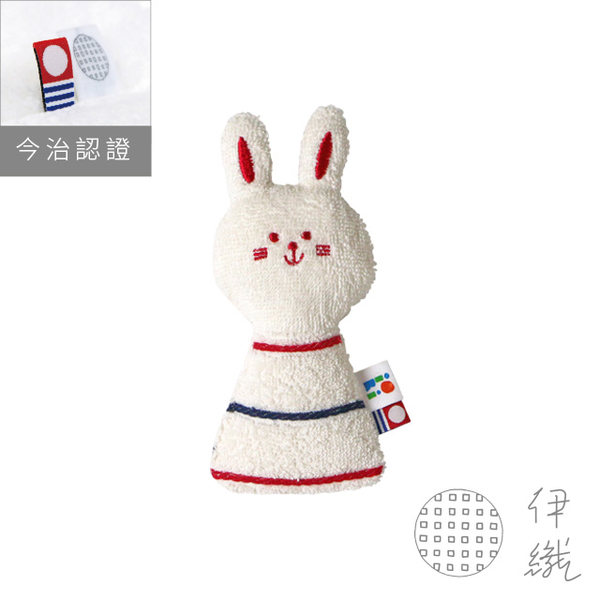 (IORI)Yizhi French Striped Organic Cotton Hand Rattle Rabbit