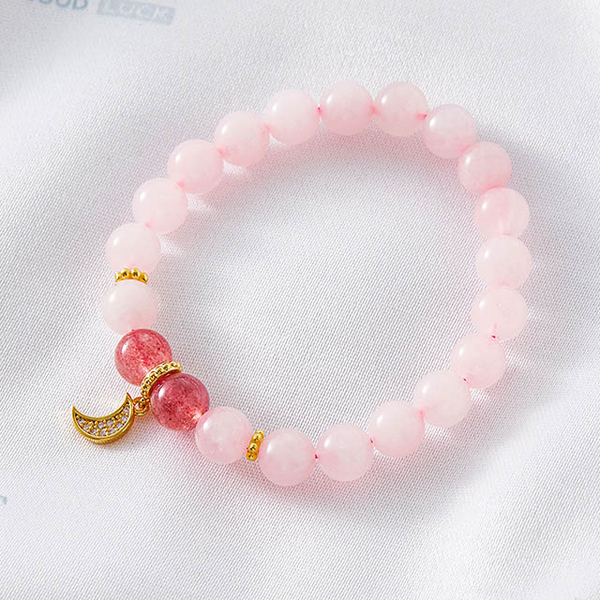 (goodgoodluck)Good marriage natural strawberry crystal bracelet | "including opening light" trick peach | guardian love | increase confidence