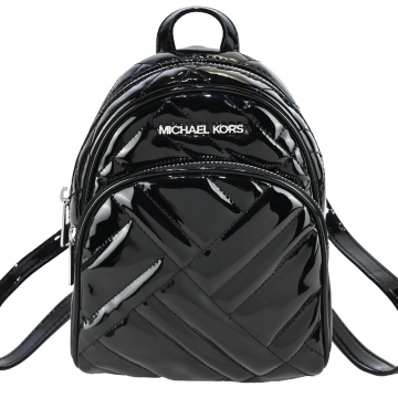 MICHAEL KORS Patent Leather & # 32471; Stitched Backpack-Black