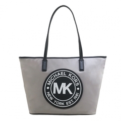 MICHAEL KORS KENLY Large LOGO Zip Nylon Tote Bag-Large / Grey