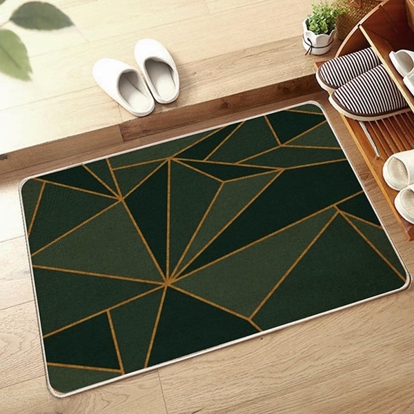 (FIFIOO)Natural rubber linen floor mat (triangular geometry)