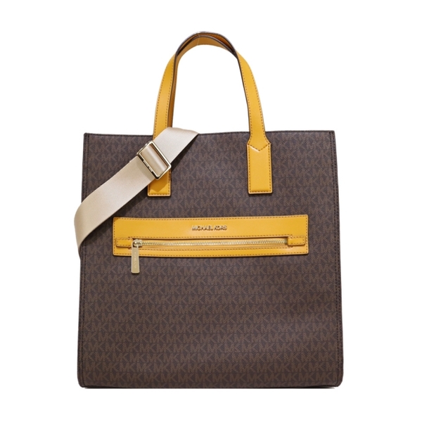 MICHAEL KORS MK Full Version Vertical Dual Purpose Shopping Bag-Large / Coffee Yellow