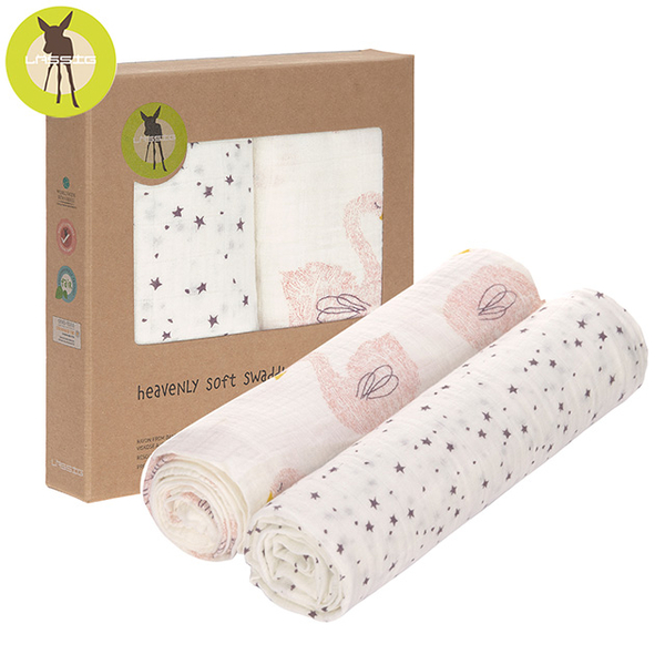 (lassig)Germany【Lassig】Super soft hand-feel bamboo fiber baby towel blanket 2pcs-Swan