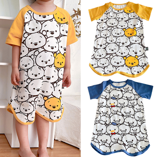 [Youbei selection] High-quality cartoon Pooh print children's home clothes/night skirt/pajamas/sleeping bag