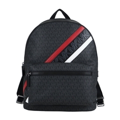 MICHAEL KORS MK Full Slash Zipper Backpack-Black/Red