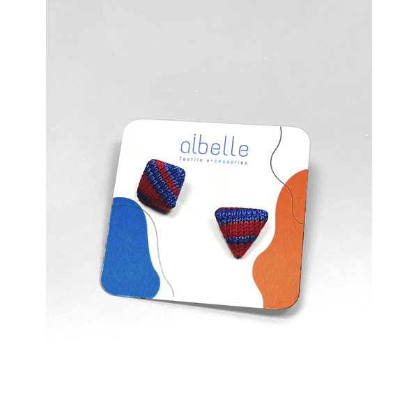 Aibelle - 幾何圖形耳環(一對) - Midnight Blue (形狀隨機) [TOPTHAI]