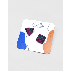 Aibelle - 幾何圖形耳環(一對) - Magenta (形狀隨機) [TOPTHAI]