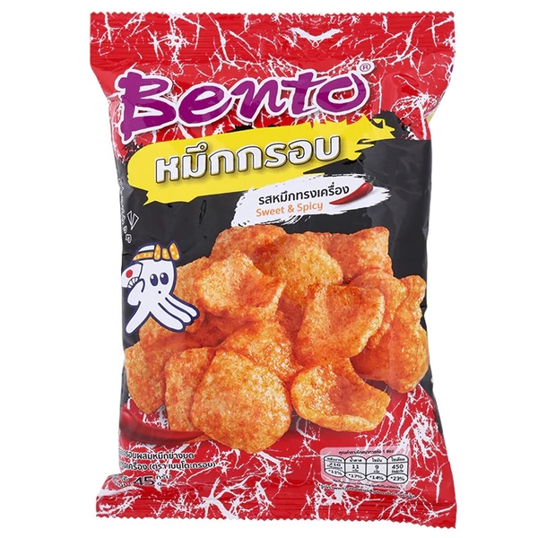 Bento 脆皮魷魚餅乾 - 甜辣味 45g [泰國必買] 泰國魷魚片