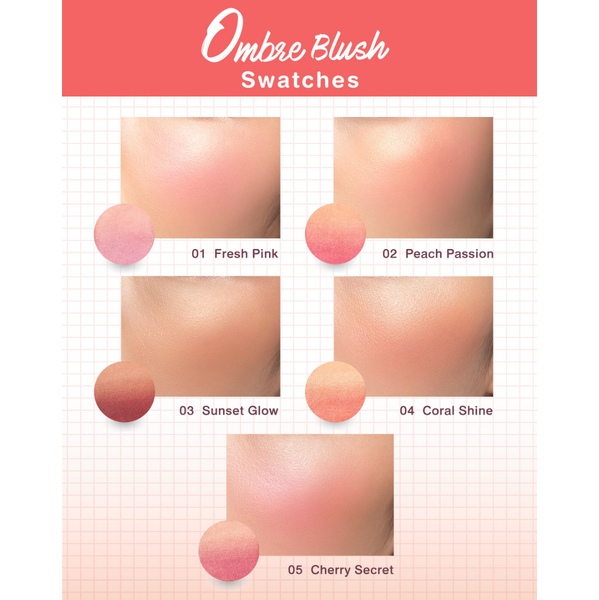 cute press  Nonstop Beauty Ombre Blush 漸層腮紅 5g - 04 Coral Sign
