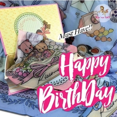 Kiss Me Doll - Happy Birthday 系列 絲巾-紫 100*100cm (附禮盒包裝) 文創