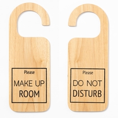 The Wood's Tale 門掛牌木質標誌A (Make up room/Do not disturb) 10*27cm 2入 文創