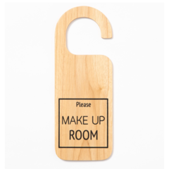 The Wood's Tale 門掛牌木質標誌A (Make up room/Do not disturb) 10*27cm 2入 文創