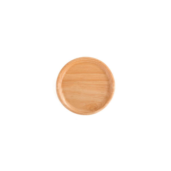 The Wood's Tale 橡膠木杯墊-淺色 (直徑:9.5cm) 文創