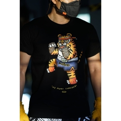 LineCense 泰拳老虎 黑色T-Shirt (XL) 文創