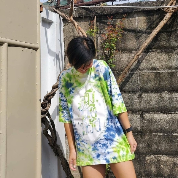BANGKOK TALES 夢想成真 藍綠色札染T-shirt 44碼 (XL) 文創