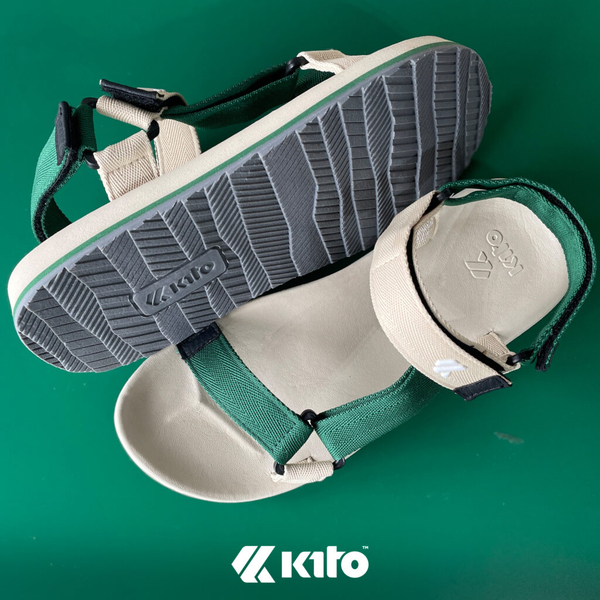 Kito Flow Twotone AC27  綠色/米白綁帶涼拖鞋（36-43 碼）文創 涼鞋