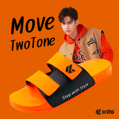 Kito Move Twotone AH81 橘色雙色拼接涼拖鞋（36-43 碼）文創 涼鞋