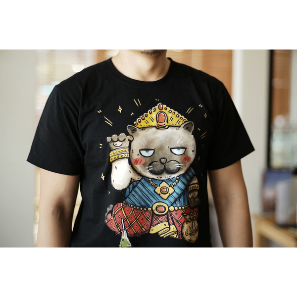 LineCense T-Shirt -  Black - Thai Cat  ( Size S - L )