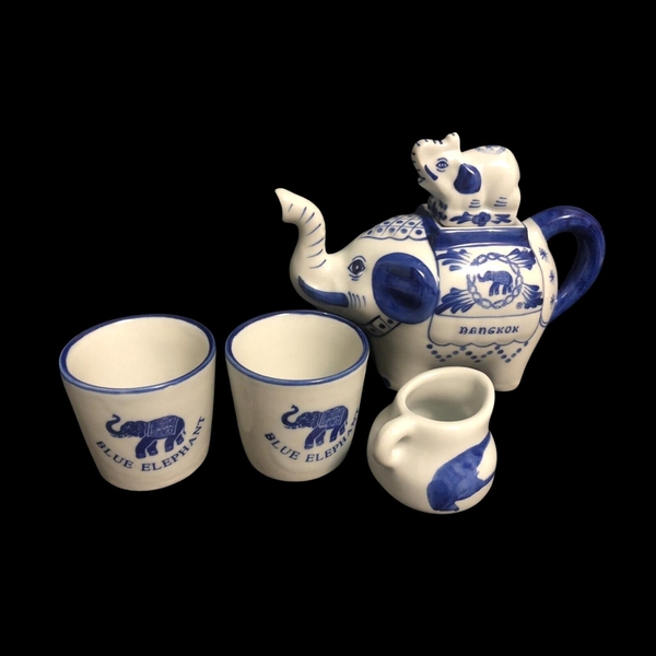 藍象 - 陶瓷茶壺 (S)＋茶杯 茶具組禮盒 Blue Elephant