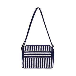 曼谷包 NaRaYa - 格紋斜背包 - 經典藍白條紋 (M號) 側背包