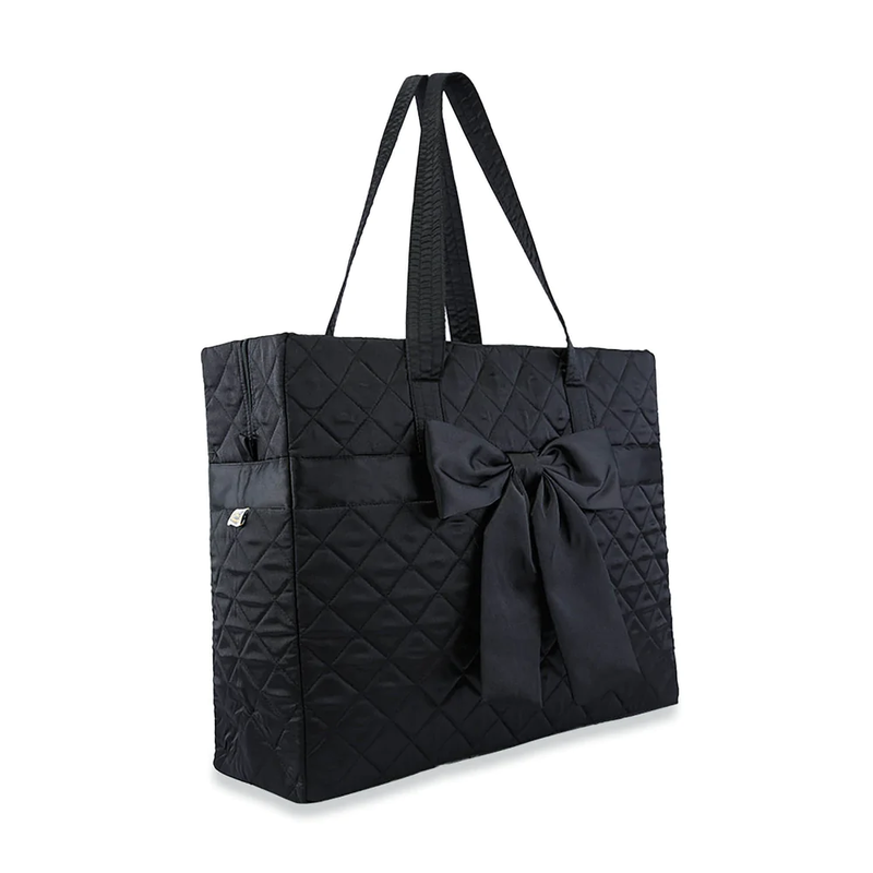 曼谷包 NaRaYa - 緞面蝴蝶結旅行包 - 黑色 (L號) 99C [泰國必買] 旅行袋