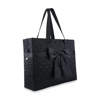 曼谷包 NaRaYa - 緞面蝴蝶結旅行包 - 黑色 (L號) 99C  旅行袋
