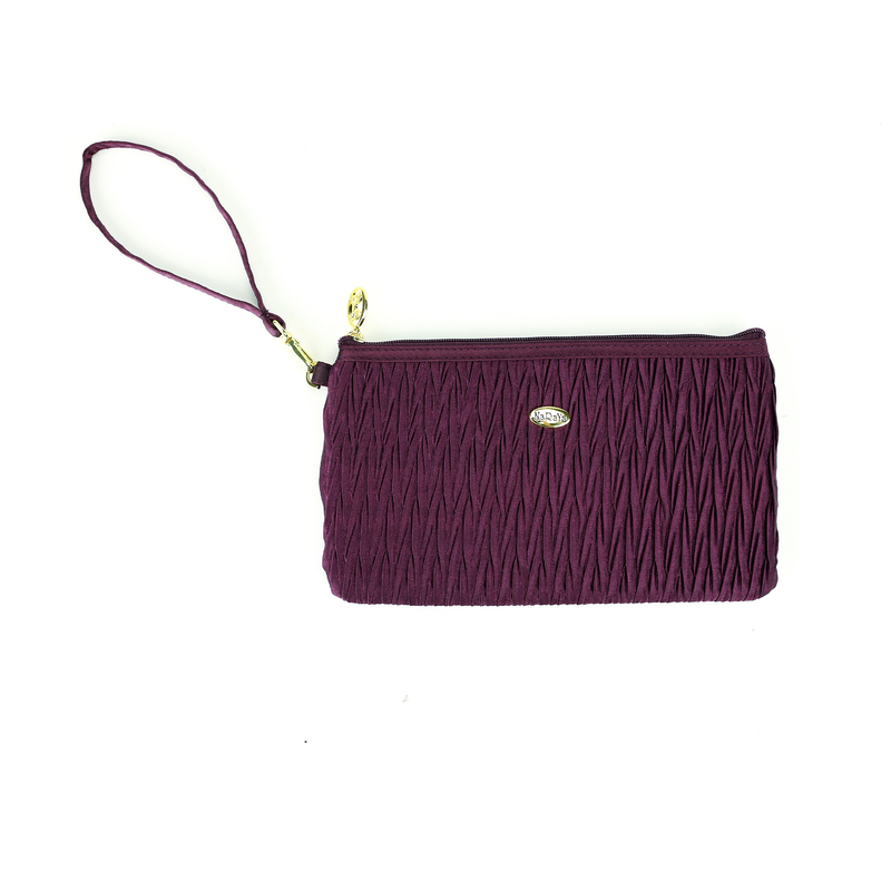 曼谷包 NaRaYa - 褶皺緞面素色手機包 - 紫色 (S號) 卡包 萬用包
