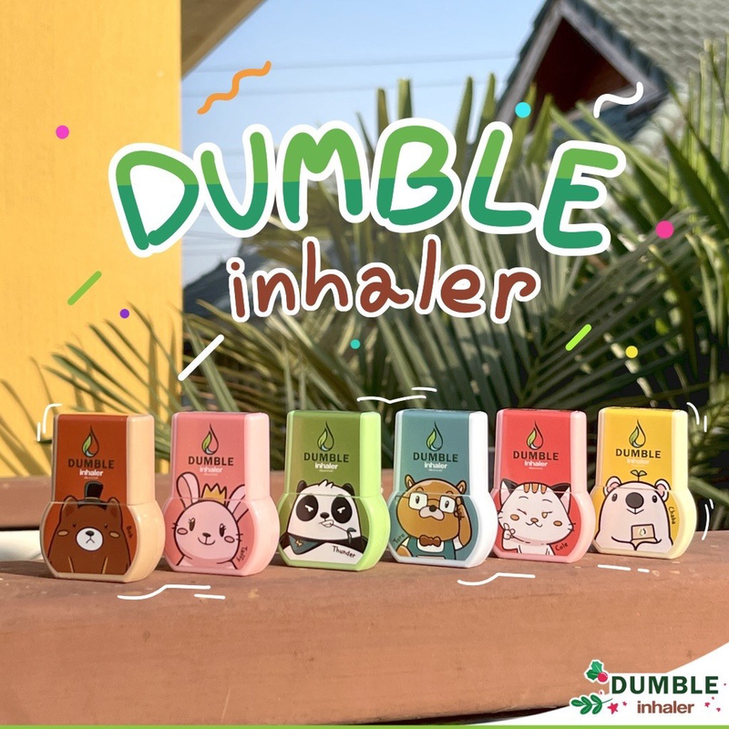 DUMBLE 雙頭薄荷棒 - 全套可愛動物款式套組 * 12入 (6款設計) [泰國必買] 鼻通 吸鼻劑