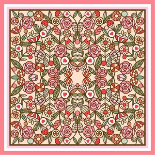 MAYTAWEE - 玫瑰秘蜜絲巾 - 粉玫瑰