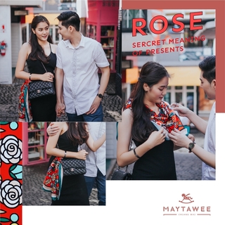 MAYTAWEE - 玫瑰秘蜜絲巾 - 白玫瑰