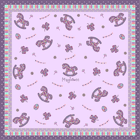 MAYTAWEE - 搖擺木馬絲巾 - 紫色