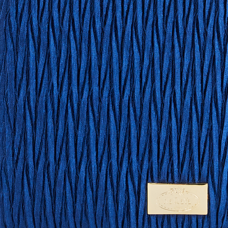 曼谷包 NaRaYa - 褶皺緞面素色側拉鏈手機包 - 海軍藍 (L號) 392 卡包  萬用包