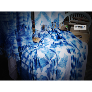 HOMRAK - 藍染亞麻長襯衫裙 (均碼) [TOPTHAI]