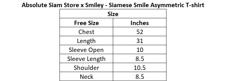 Smiley - Siamese Smile 不對稱微笑T恤 - 黑色 (均碼) 聯名限定款