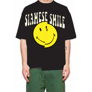 Smiley - Siamese Smile 不對稱微笑T恤 - 黑色 (均碼) 聯名限定款