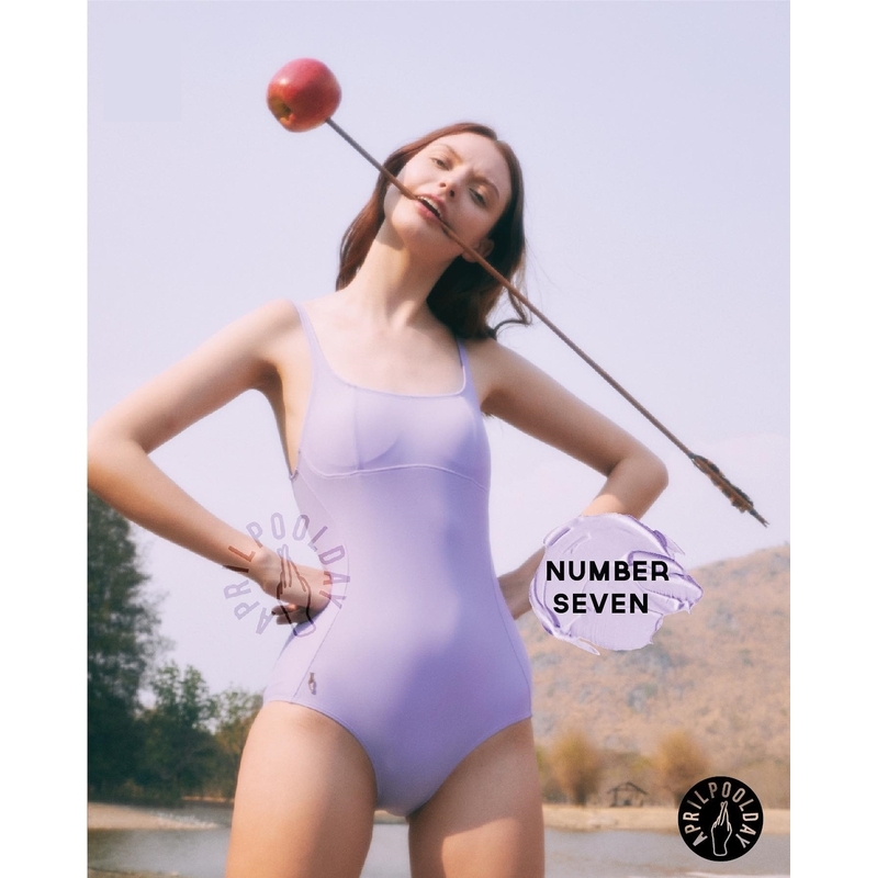 APRILPOOLDAY - NUMBER SEVEN 連身泳衣 - 羅蘭紫 (尺寸 S-M碼)