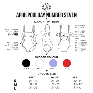 APRILPOOLDAY - NUMBER SEVEN 連身泳衣 - 紅色 (尺寸 S-L 碼)