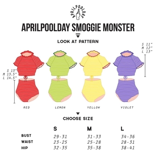 APRILPOOLDAY - SMOGGIE 半截式泳衣 - 紅色 (尺寸 S-M碼)