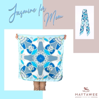 MAYTAWEE - 給媽媽的茉莉花絲巾 - 淺藍色