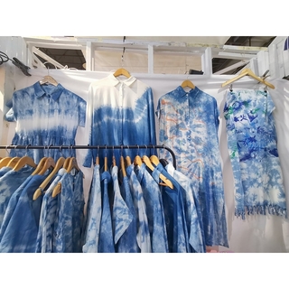 HOMRAK - 靛藍藍染花紋連身裙 [TOPTHAI]