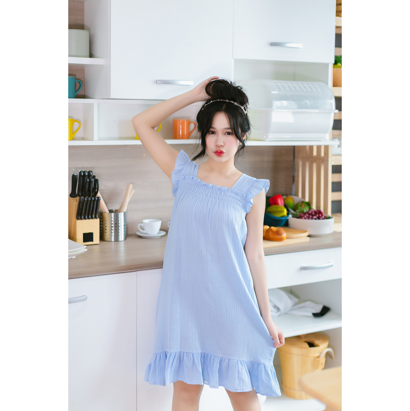 Monano - 無袖睡衣裙 - 藍色 (均碼)