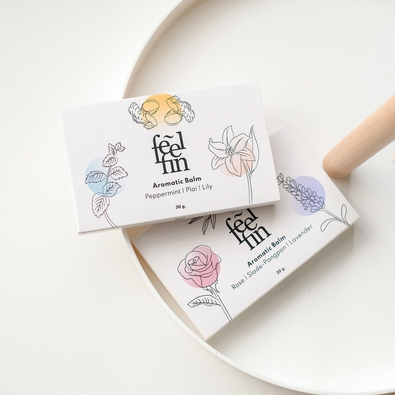 Feelfin - 天然精油香膏 三入組盒裝 (款式1) (黑色包裝) - 玫瑰、杜鵑花、薰衣草 (10g*3入)